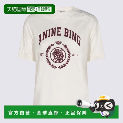 Anine Bing 男士T恤 A0812695WKHA3 AW2026 白色 图案T恤短袖