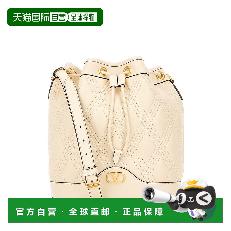 1h可退 潮奢 valentino 华伦天奴 女士 皮革斜挎包(米白色) 6W2B0