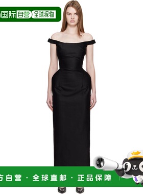 1h可退 潮奢 magda butrym 女士 黑色 Off-Shoulder Hip Pad 连衣