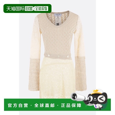 1h可退 潮奢 Marine Serre 女士 regenerated 钩花迷你连衣裙 D18