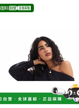 1h可退 潮奢 ASOS 女士 asym 设计卫衣迷你连衣裙(黑色)卫衣裙