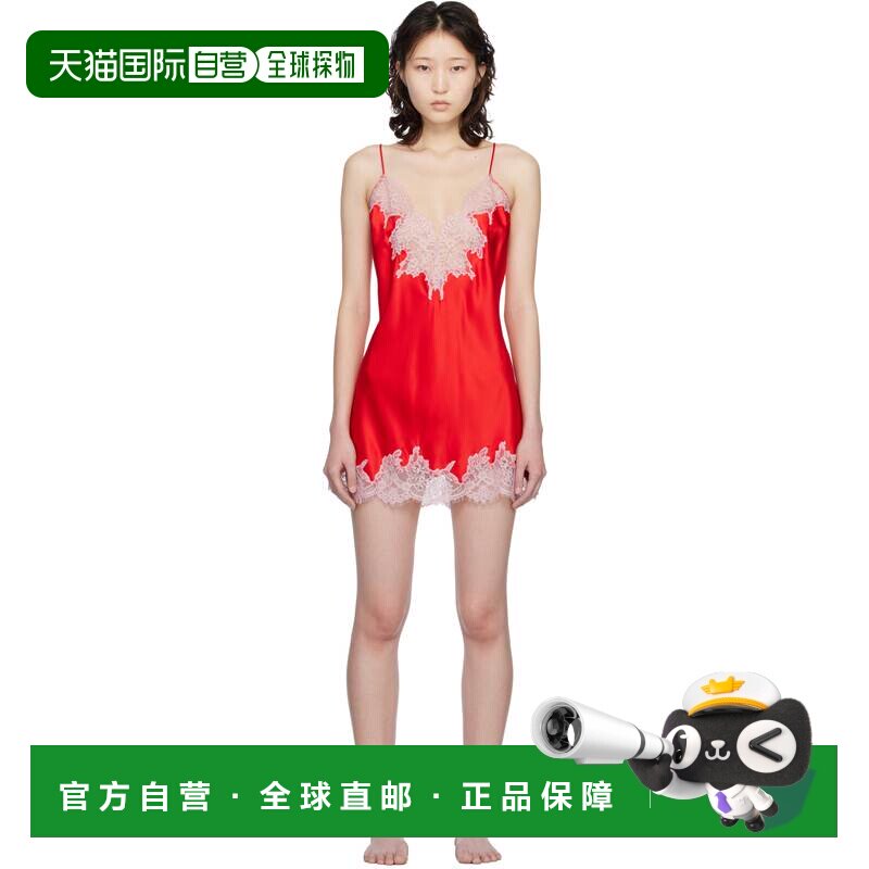 SKIMS 女士 红色 Silk Lace Mini 吊带衬裙 LGSLI11176WRUBY