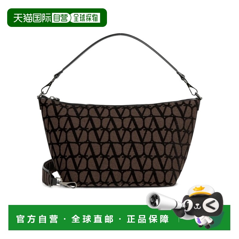 1h可退 VALENTINO 男士斜挎包 B0C23JXDU02 AW2023 黑色 徽标单肩