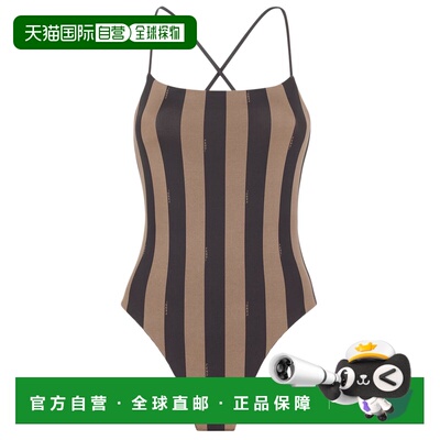 FENDI 女士泳装 FXBA27AQBYF13IZ AW2025 棕色 Reversible Lycra