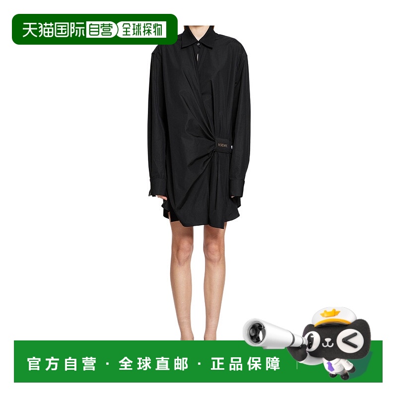 1h可退 LOEWE 女士大衣 S540Y09XSN1100 SS2025 黑色 长袖衬衫连