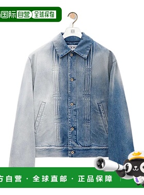 LOEWE 男士夹克 H526Y50W312105 SS2025 蓝色 单排扣牛仔外套