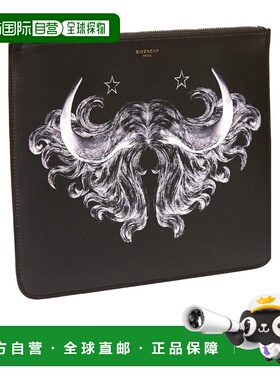 GIVENCHY 男士手拿包 BK600JK07N001 AW2019 黑色 图案印花手拿包