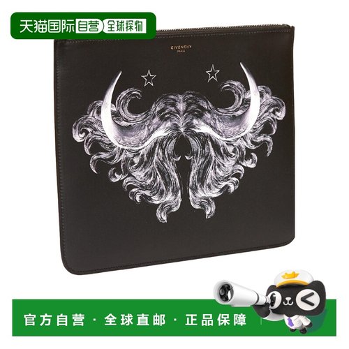 GIVENCHY 男士手拿包 BK600JK07N001 AW2019 黑色 图案印花手拿包