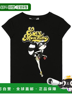 1h可退 MOSCHINO 女士衬衫 W4F3032E1698C74 SS2023 黑色  logo T