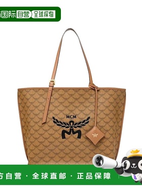 MCM Medium Lauretos图案Himmel购物袋干邑色包袋MWPESAC03CO001