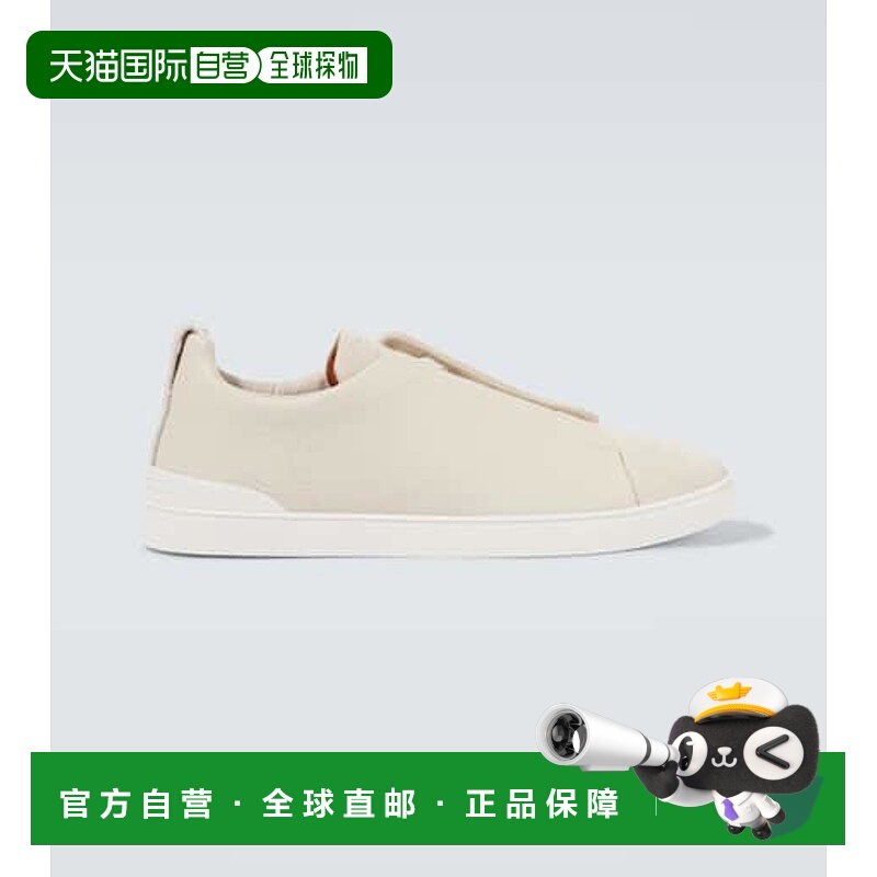 1h可退 潮奢 Zegna 杰尼亚 男士 三条带缝线皮质运动鞋
