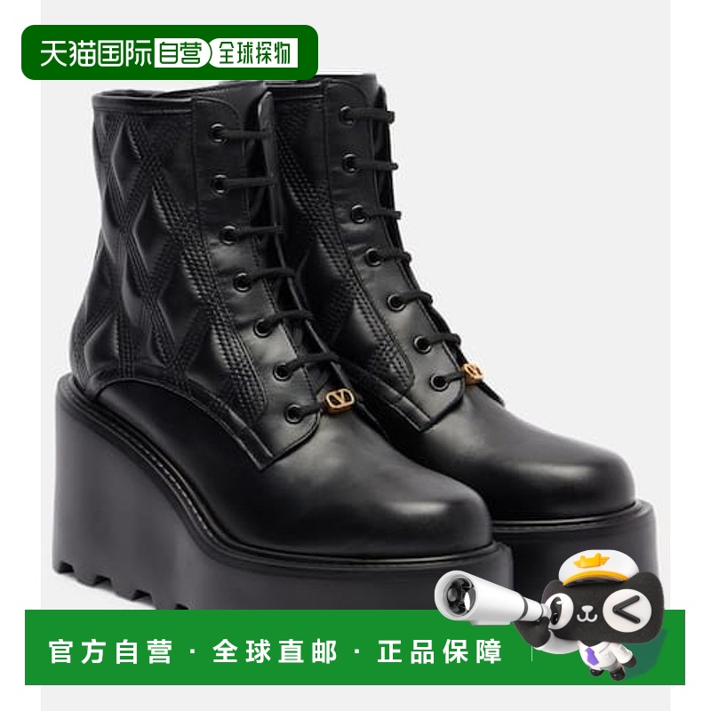1h可退 潮奢 Valentino 华伦天奴 女士 Quiltie 67 皮质绑带靴子