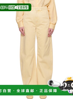 1h可退 潮奢 Lemaire 女士 黄色 High Waisted Curved 牛仔裤 PA1