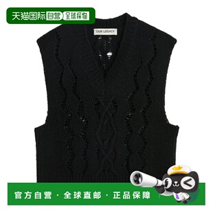 OUR LEGACY 女士针织毛衣 W4243CBF AW2024 黑色 V 领针织背心