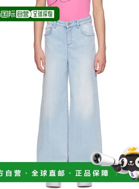 1h可退 潮奢 Miss Blumarine 女童 蓝色印花儿童牛仔裤童装 IA314