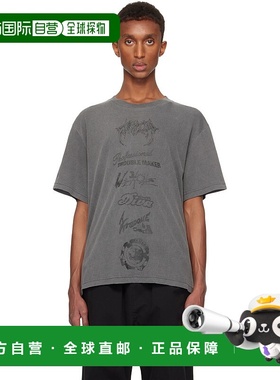 1h可退 潮奢 We11Done 男士 灰色 Multi Logo T 恤 WDTT324777U