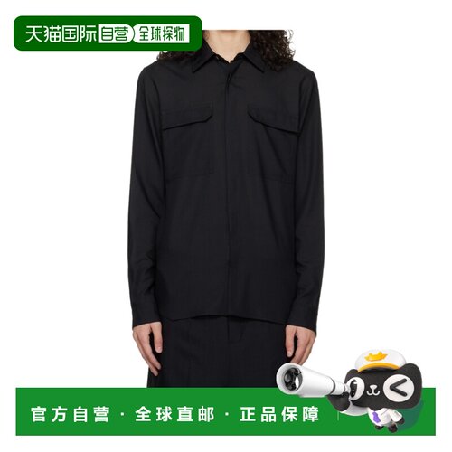 1h可退 RICK OWENS 男士衬衫 RU01F2291WG09 SS2026 黑色 翻领长