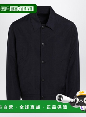 1h可退 潮奢 Prada 普拉达 男士 蓝色羊毛马海毛夹克 SGD124OOO17