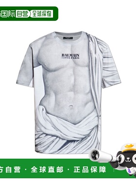 BALMAIN 男士T恤 FH1EG000GF07YIG AW2025 白色短袖T恤 圆领男装
