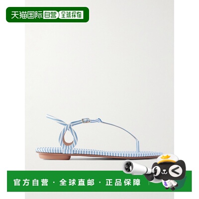 1h可退 潮奢 AQUAZZURA 女士 Almost Bare 条纹皮质凉鞋 ALBFLAA0