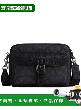 COACH 男士斜挎包 CW217QBMI5 AW2024 黑色 Warner 标志性帆布斜