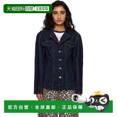 1h可退 潮奢 GANNI 甘尼 女士 蓝色西装外套 A1020037Rinse