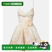 潮奢 ZIMMERMANN 女士 1h可退 Memento 花朵亚麻真丝迷你连衣裙