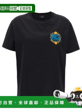 ETRO 女士T恤 WRJB0006AC036N0000 AW2024 黑色 ETRO Logo embroi