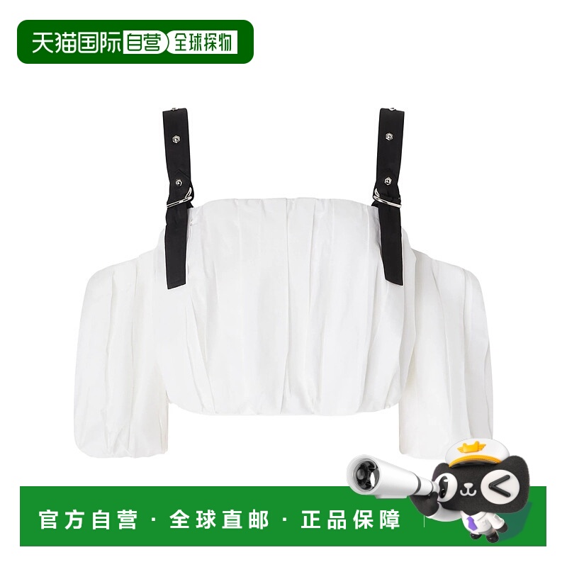 1h可退 PINKO 女士T恤 105176A2LDZZ1 SS2025 白色 Raul可调节短