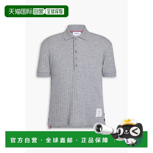 1h可退 潮奢 Thom Browne 汤姆 布朗 男士 罗纹羊毛Polo衫 MJP188