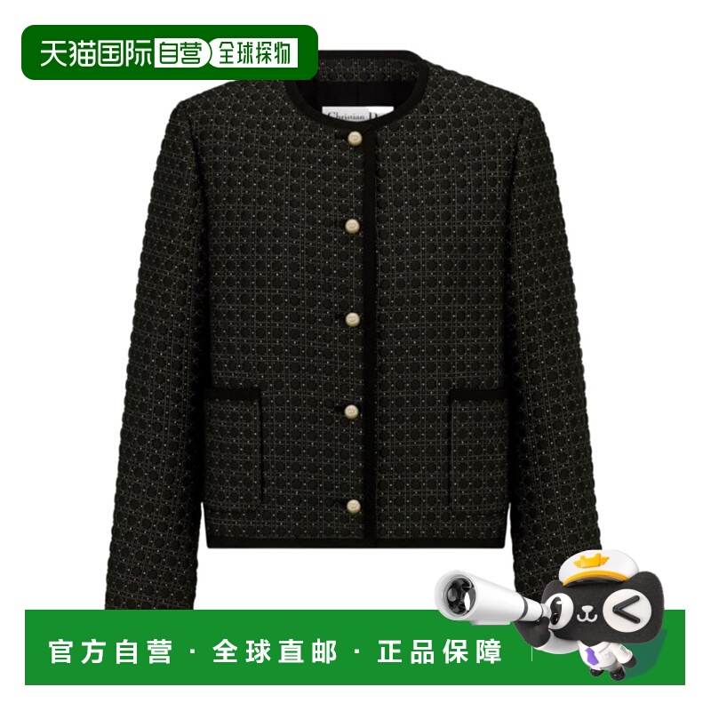 1h可退 DIOR 女士外套 541V58A2567X9897 CO 黑色 圆领休闲夹克