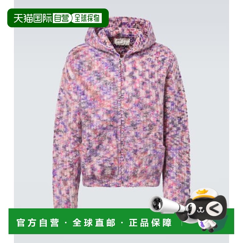 1h可退 潮奢 ERL 男士 连帽羊毛马海毛棉混纺针织开衫