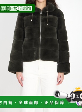 1h可退 潮奢 YVES SALOMON 女士 可反穿绿色皮草外套 26WYV30158R