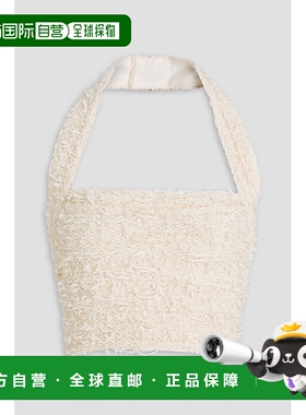 1h可退 潮奢 Balmain 巴尔曼 女士 tinsel 短款花呢挂脖上衣 AF0A