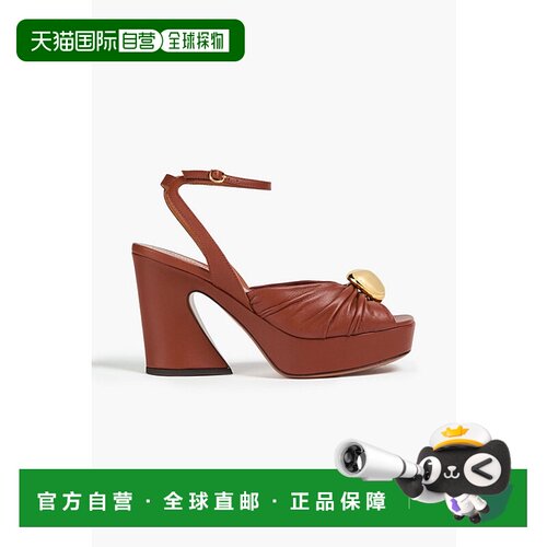 1h可退 潮奢 ZIMMERMANN 女士 Gleam 120 精饰皮质防水台凉鞋 095