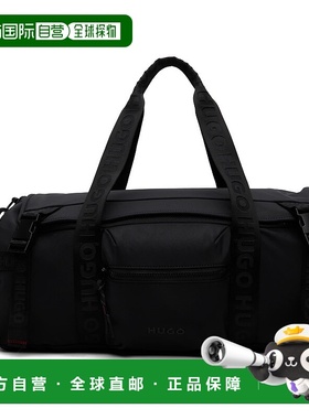 1h可退 潮奢 HUGO 雨果 男士 黑色 Logo Straps Holdall 行李包 5