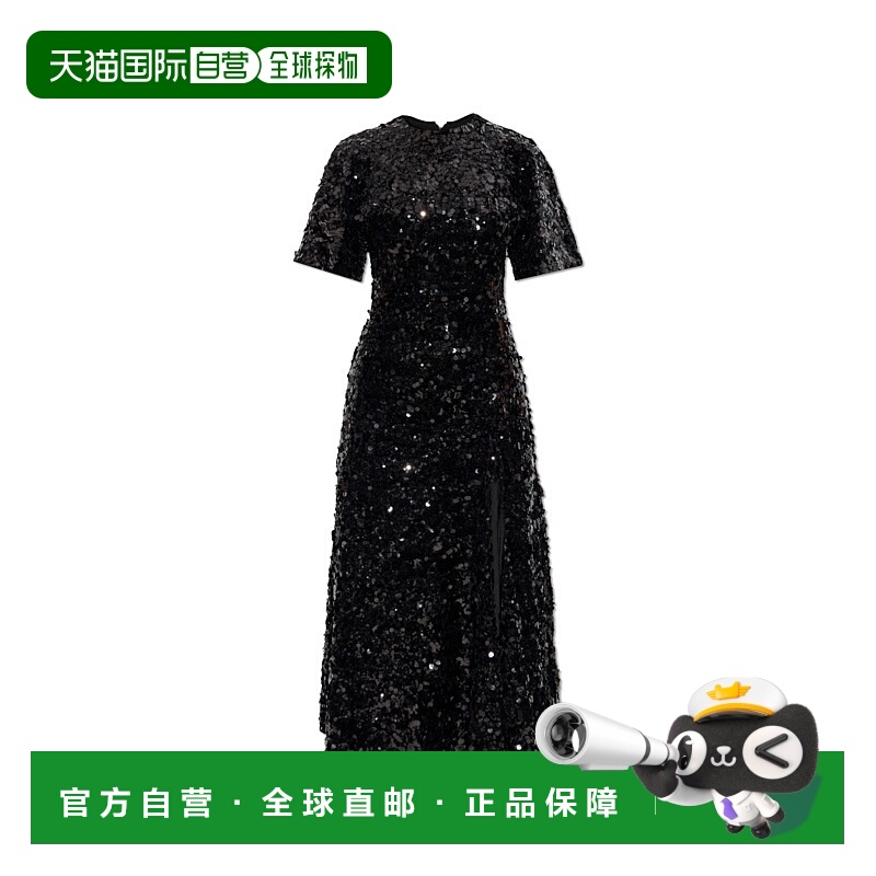 GANNI 女士连衣裙 T40443680099 SS2025 黑色 亮片连衣裙