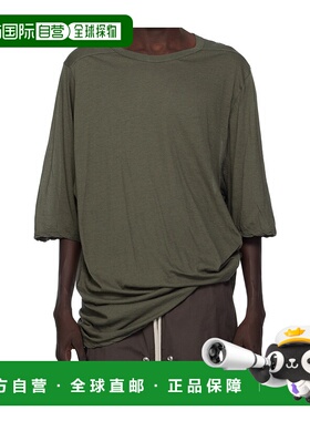 RICK OWENS 男士T恤 RU02E1274UC25 AW2025 绿色 圆领 T 恤