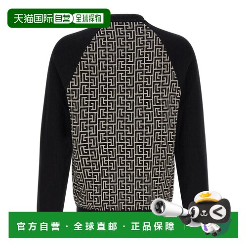 BALMAIN 男士针织衫 HH1KD195KI80GFE AW2026 白色 PB Monogram M