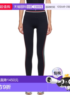 1h可退 潮奢 Casablanca 女士 黑色 Seamless 运动紧身裤 WPF25AC