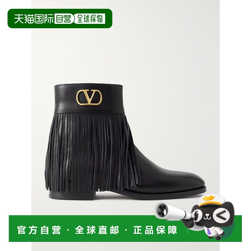 1h可退 潮奢 Valentino 华伦天奴 男士 Logo精饰流苏全粒面皮质切