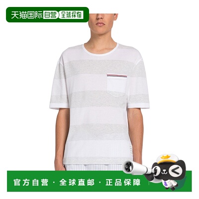 1h可退 THOM BROWNE 男士T恤 MJS201AJ0049057 CO 白色 Striped p