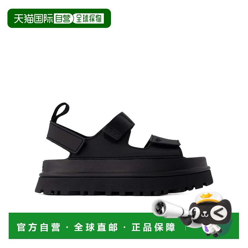 1h可退 UGG 女士凉鞋 1152685BLKBLACK CO 黑色 徽标平底凉鞋