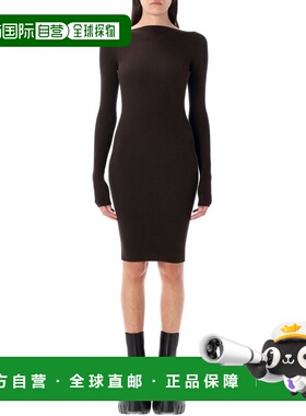 1h可退 潮奢 rick owens 瑞克 欧文斯 女士 长袖船领连衣裙 RP02E