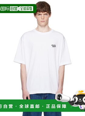1h可退 潮奢 MAISON KITSUNE 男士 白色 Handwriting Oversized T