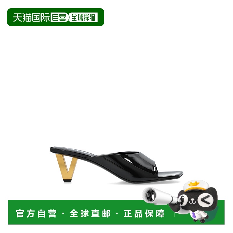 1h可退 VERSACE 女士凉鞋 1017933D2VE1B00V SS2025 黑色 方头高
