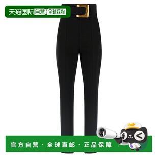 女士休闲裤 带腰带 GF1PL024JL050PA 黑色 弹力 AW2025 BALMAIN