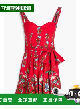 1h可退 潮奢 FARM RIO 女士 褶裥印花亚麻混纺迷你连衣裙 332167S