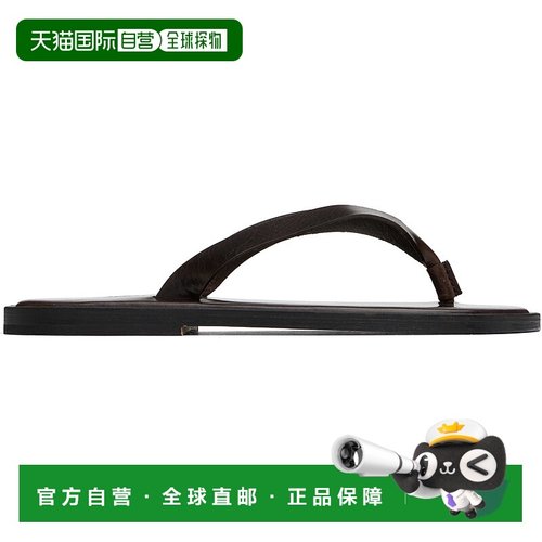 1h可退 潮奢 AURALEE 男士 棕色 Leather Tong 人字拖 A25SS04QDM