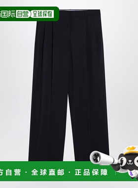 1h可退 潮奢 Miu Miu 缪缪 女士 蓝色羊毛裤子 MP1914OOO17L4女裤